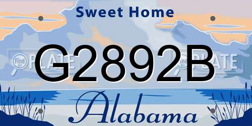 G2892B Alabama License Plate