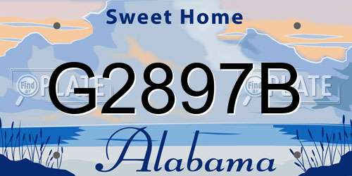 G2897B Alabama License Plate