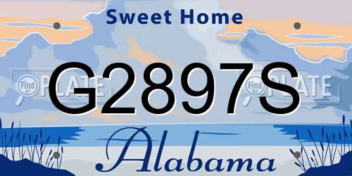 G2897S Alabama License Plate