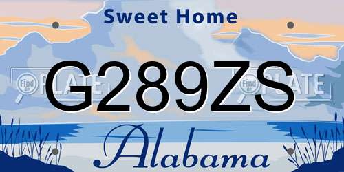G289ZS Alabama License Plate