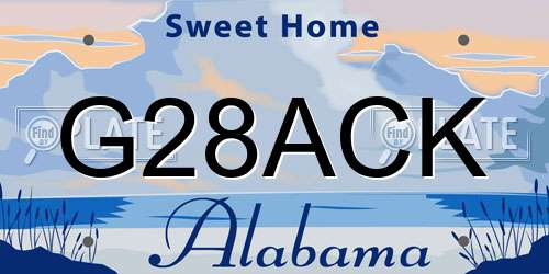 G28ACK Alabama License Plate