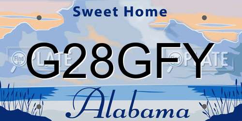 G28GFY Alabama License Plate