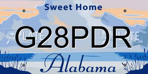 G28PDR Alabama License Plate