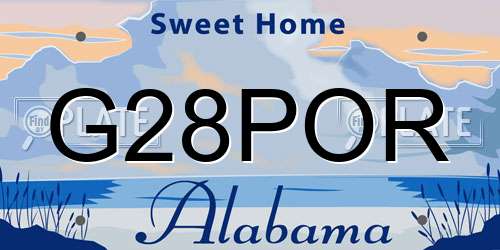 G28POR Alabama License Plate