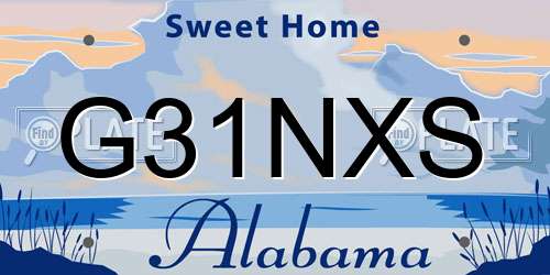 G31NXS Alabama License Plate