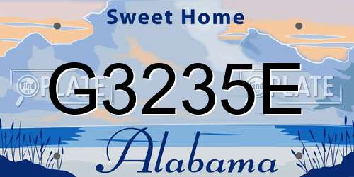 G3235E Alabama License Plate