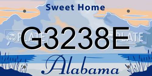 G3238E Alabama License Plate