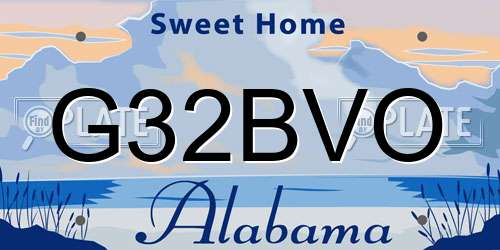 G32BVO Alabama License Plate