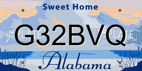 G32BVQ Alabama License Plate