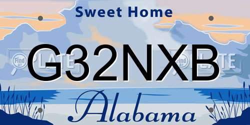G32NXB Alabama License Plate