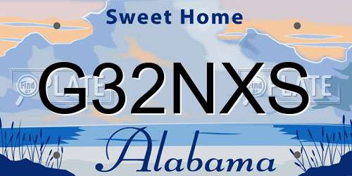 G32NXS Alabama License Plate