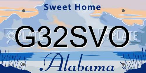 G32SVO Alabama License Plate