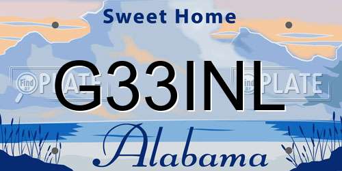 G33INL Alabama License Plate