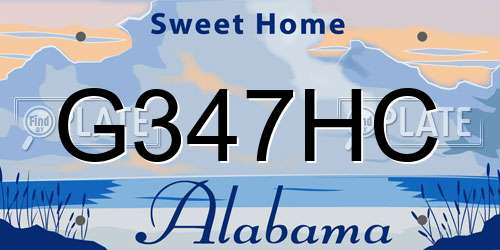 G347HC Alabama License Plate