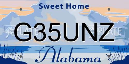 G35UNZ Alabama License Plate