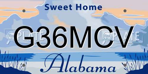 G36MCV Alabama License Plate
