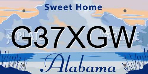 G37XGW Alabama License Plate