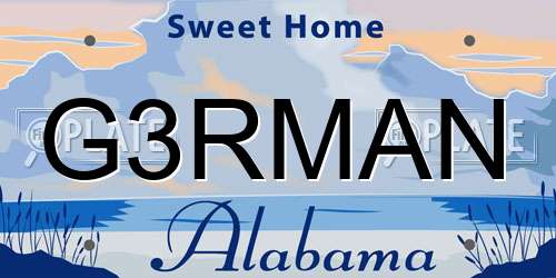 G3RMAN Alabama License Plate