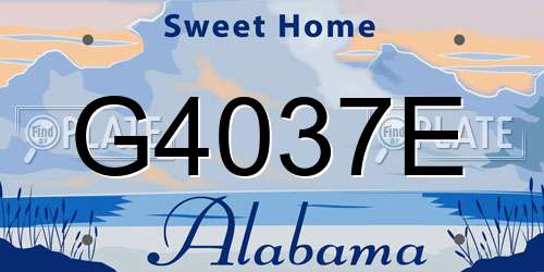 G4037E Alabama License Plate