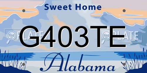 G403TE Alabama License Plate