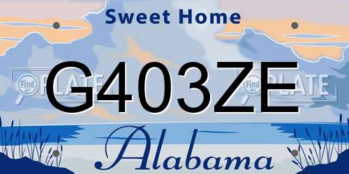 G403ZE Alabama License Plate
