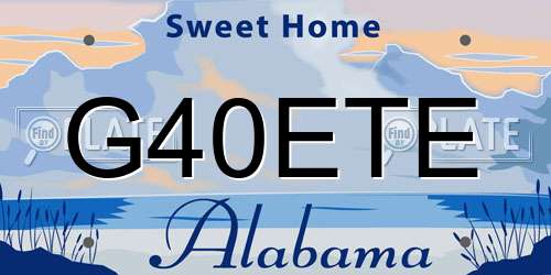 G40ETE Alabama License Plate