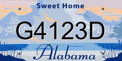 G4123D Alabama License Plate