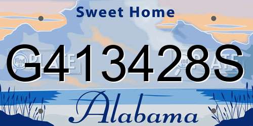 G413428S Alabama License Plate