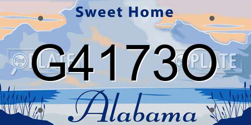 G4173O Alabama License Plate