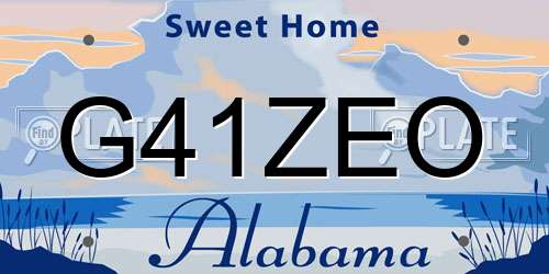 G41ZEO Alabama License Plate