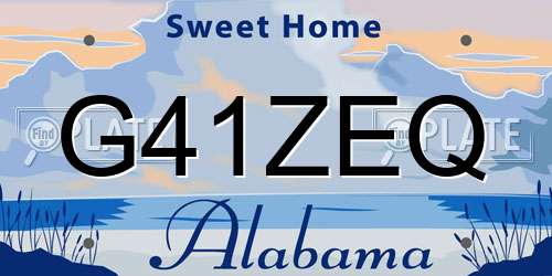 G41ZEQ Alabama License Plate