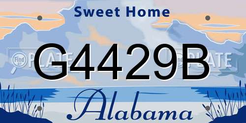 G4429B Alabama License Plate