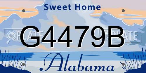 G4479B Alabama License Plate