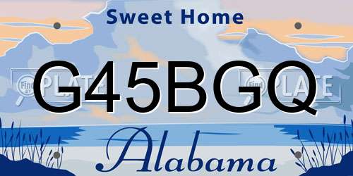 G45BGQ Alabama License Plate