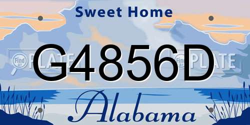 G4856D Alabama License Plate