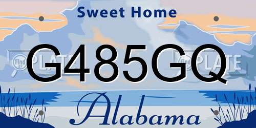 G485GQ Alabama License Plate
