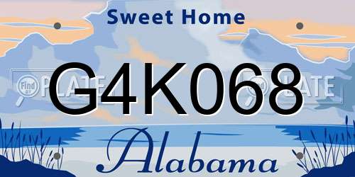 G4K068 Alabama License Plate