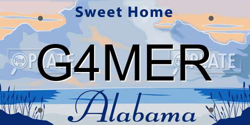 G4MER Alabama License Plate