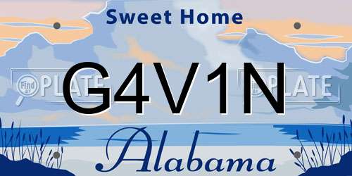G4V1N Alabama License Plate