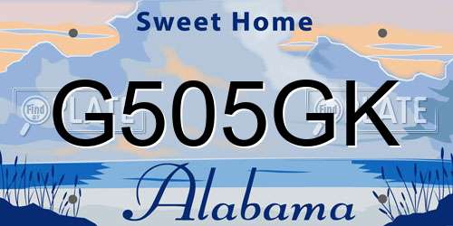 G505GK Alabama License Plate