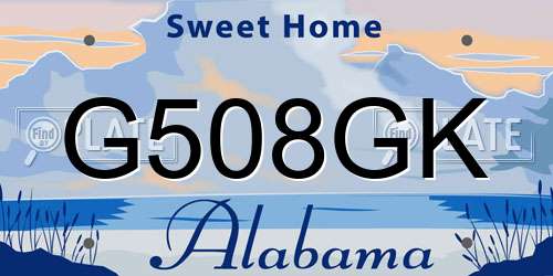 G508GK Alabama License Plate