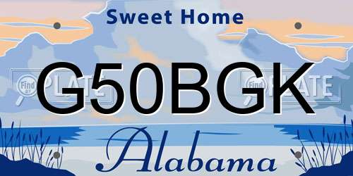 G50BGK Alabama License Plate