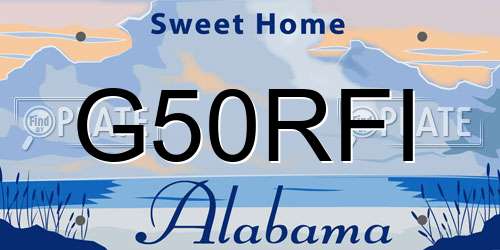 G50RFI Alabama License Plate