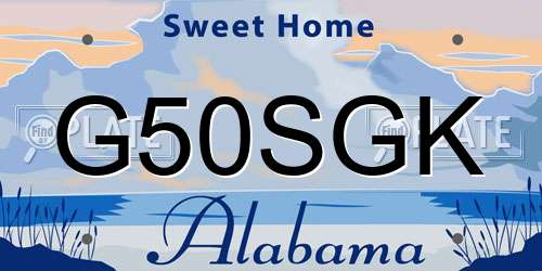 G50SGK Alabama License Plate