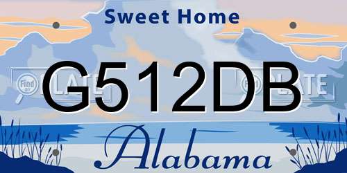 G512DB Alabama License Plate