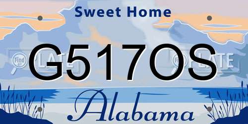 G517OS Alabama License Plate