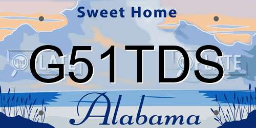 G51TDS Alabama License Plate