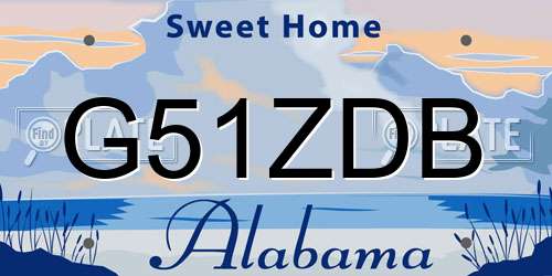 G51ZDB Alabama License Plate
