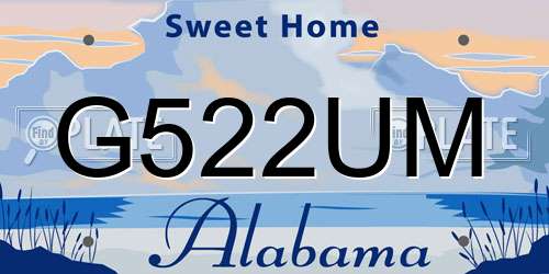 G522UM Alabama License Plate