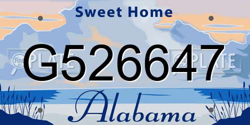 G526647 Alabama License Plate